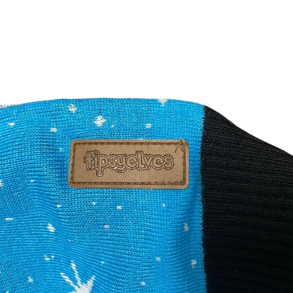 Tipsy Elves WOMEN'S SNAZZY SNOWMAN CARDIGAN SWEATER Size L Light Blue Holiday - Picture 6 of 12